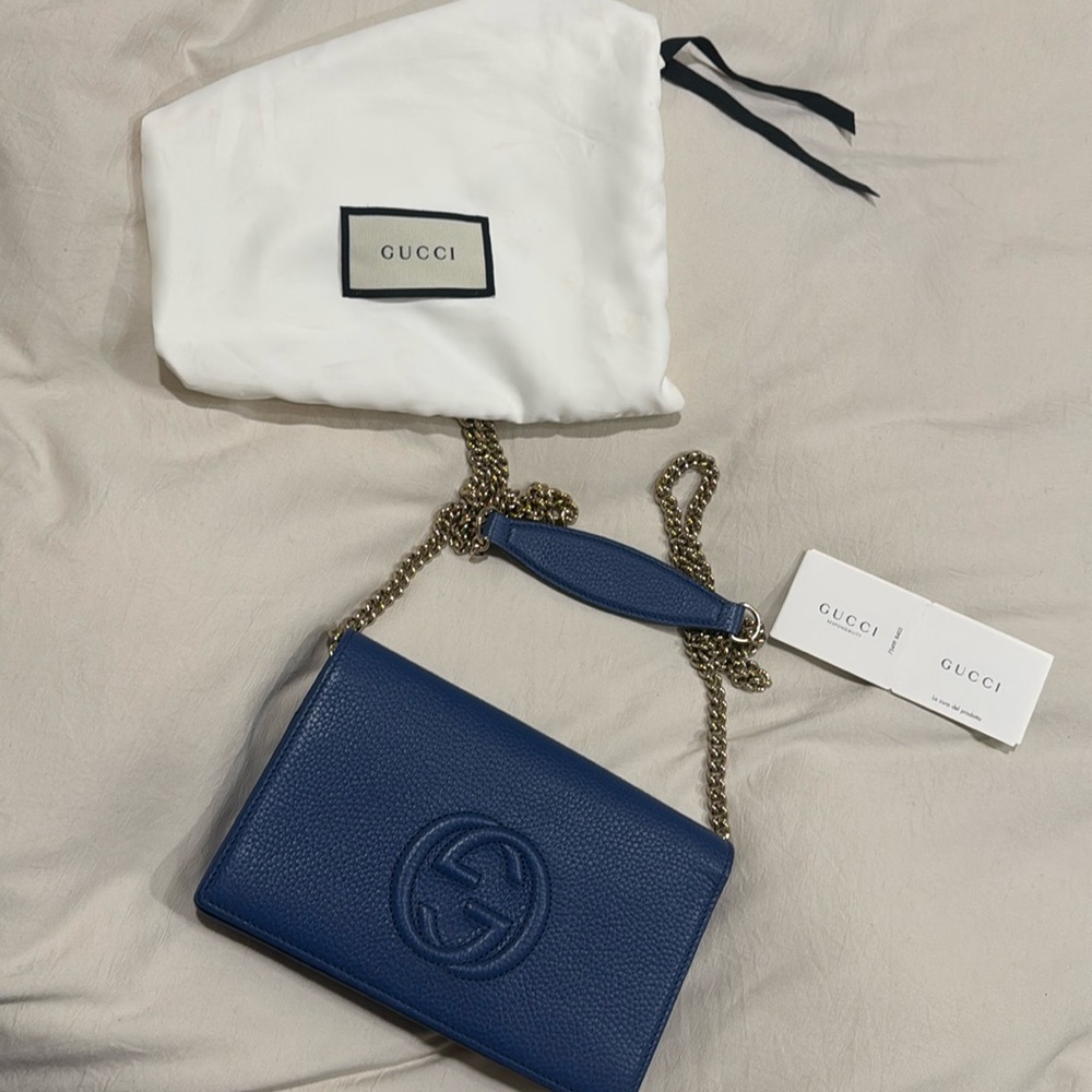 ‼️SOLD‼️   Gucci Leather Crossbody Bag blue - Picture 2 of 9